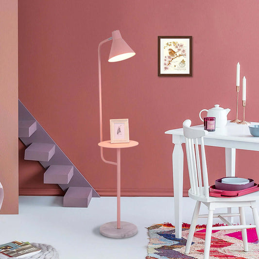 Modern Macaron Floor Lamp with Tray - Marble & Metal - Living Room Decor