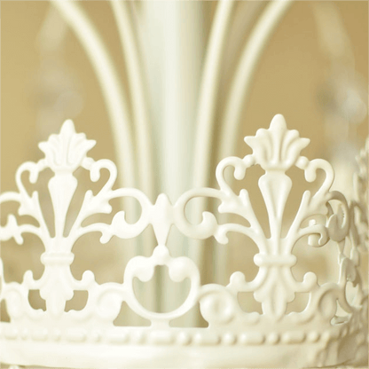 Vintage White Metal & Glass Luxury Chandelier Light -Homdiy