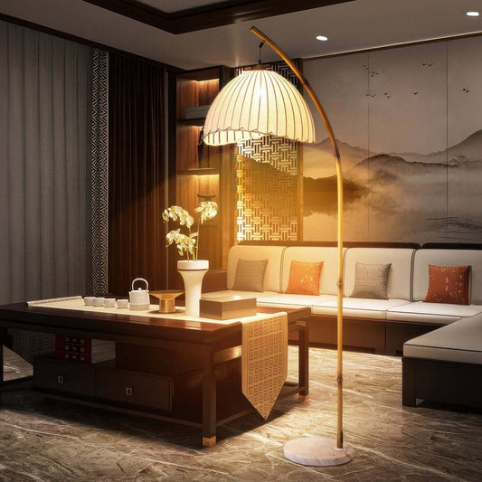 Zen Bamboo Floor Lamp: Natural Illumination for Tranquil Spaces