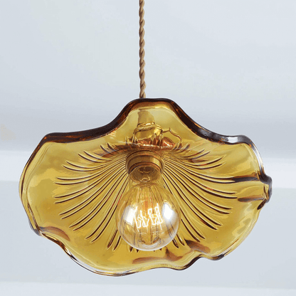 Elegant Hibiscus Flower Glass LED Pendant Light - Modern Home Lighting Fixture
