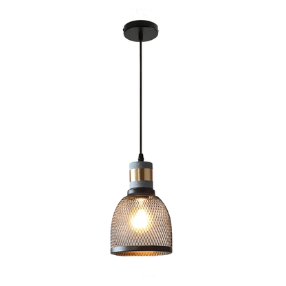 Industrial Style Pendant Light - Concrete and Iron Hanging Ceiling Lamp Fixture