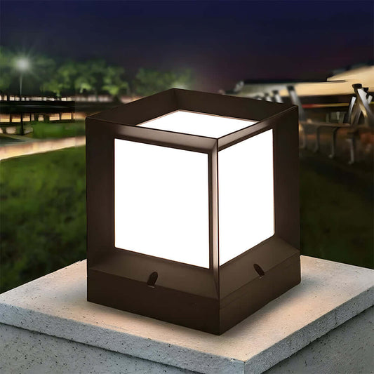 Modern Black Solar Power Outdoor LED Wall/Floor Lantern Light - Eco-Friendly Garden Lighting