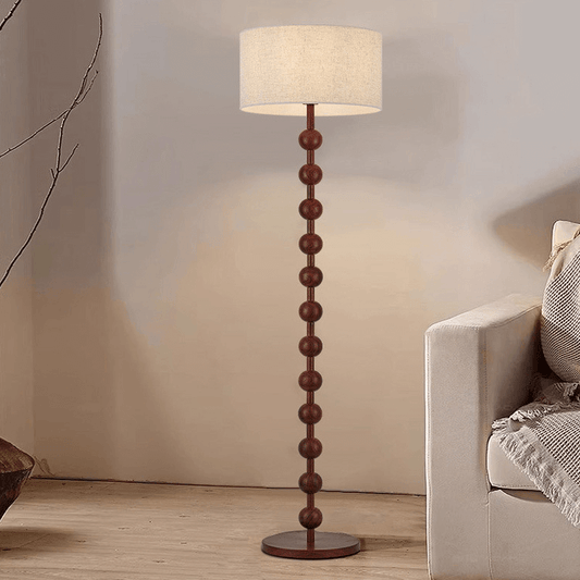Japandi Wooden Floor Lamp - Minimalist Nordic Living Room Lighting