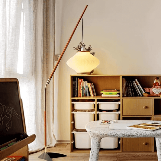 Medieval Style Floor Lamp with Pleated Shade - 66"H x 29.5"W - Metal - E27 - LED