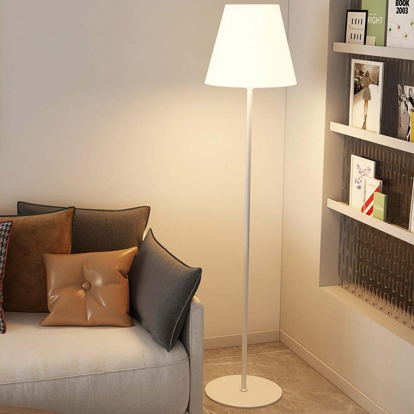 Modern Ward Floor Lamp - Black & White - Metal & Acrylic - Living Room Decor