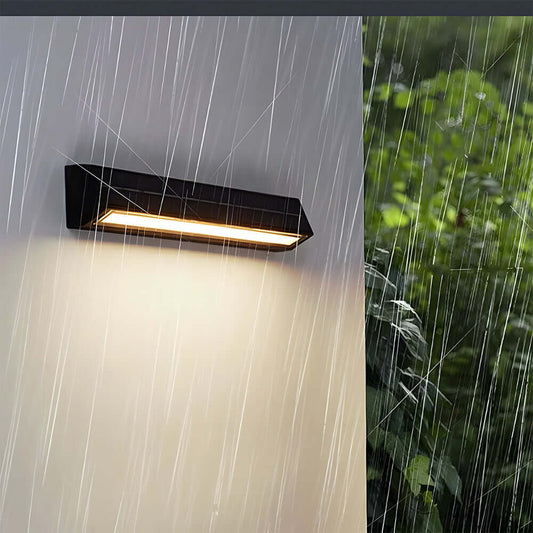 Modern Acrylic Outdoor Solar Wall Light IP65 - Weatherproof Garden, Patio, Pathway Lighting