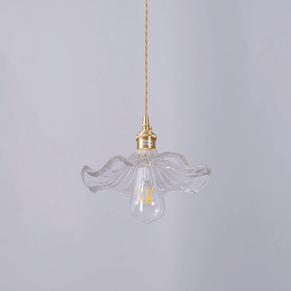 Elegant Hibiscus Flower Glass LED Pendant Light - Modern Home Lighting Fixture