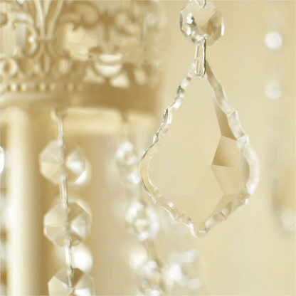 Vintage White Metal & Glass Luxury Chandelier | Elegant Crystal Lighting