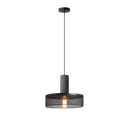Industrial Style Pendant Light - Concrete and Iron Hanging Ceiling Lamp Fixture