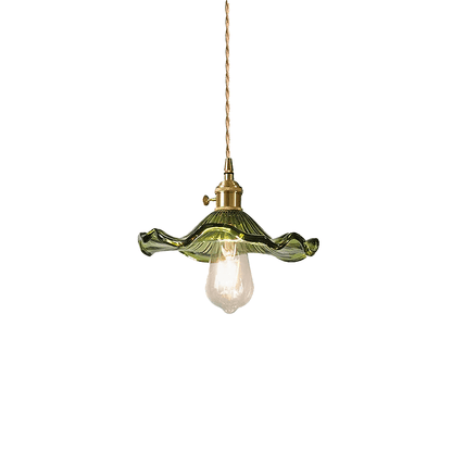 Elegant Hibiscus Flower Glass LED Pendant Light - Modern Home Lighting Fixture