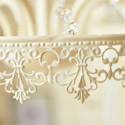 Vintage White Metal & Glass Luxury Chandelier | Elegant Crystal Lighting