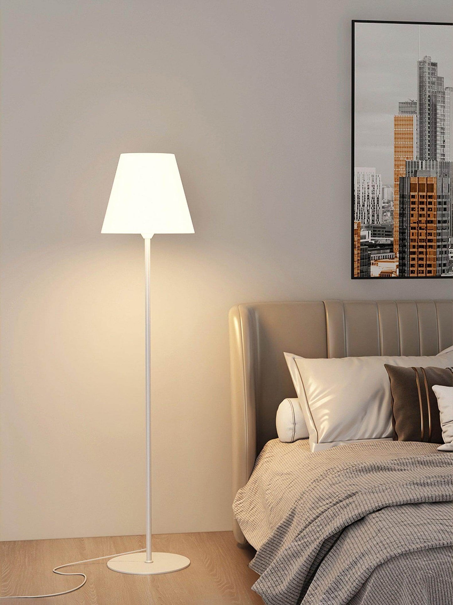 Modern Ward Floor Lamp - Black & White - Metal & Acrylic - Living Room Decor