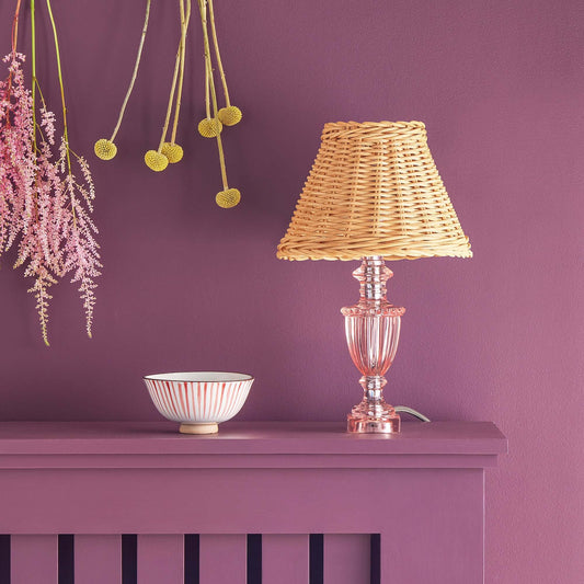 Blush Pink Resin Urnie Bedside Lamp - Decorative Accent Lighting for Bedroom, Living Room, or Office