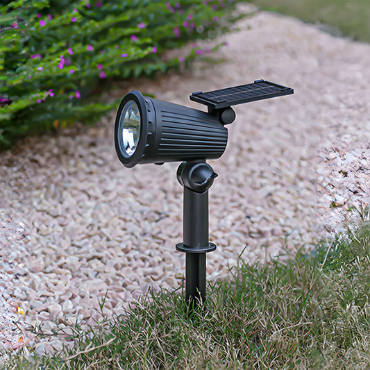 Solar Powered Modern Black Outdoor Floor Lights - 30.5cm Tall