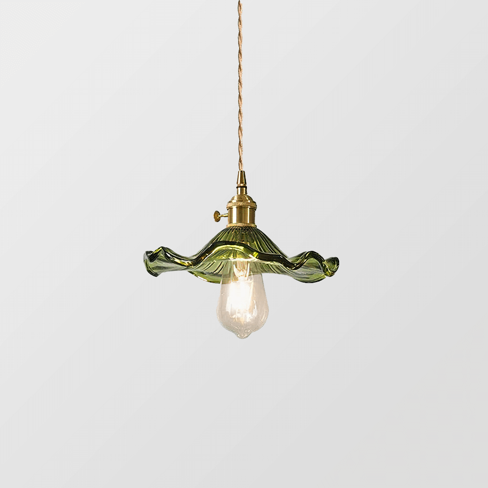 Elegant Hibiscus Flower Glass LED Pendant Light - Modern Home Lighting Fixture