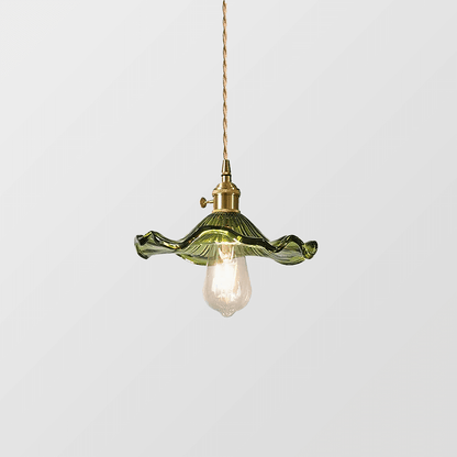 Elegant Hibiscus Flower Glass LED Pendant Light - Modern Home Lighting Fixture