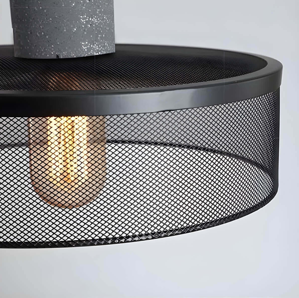 Industrial Style Pendant Light - Concrete and Iron Hanging Ceiling Lamp Fixture