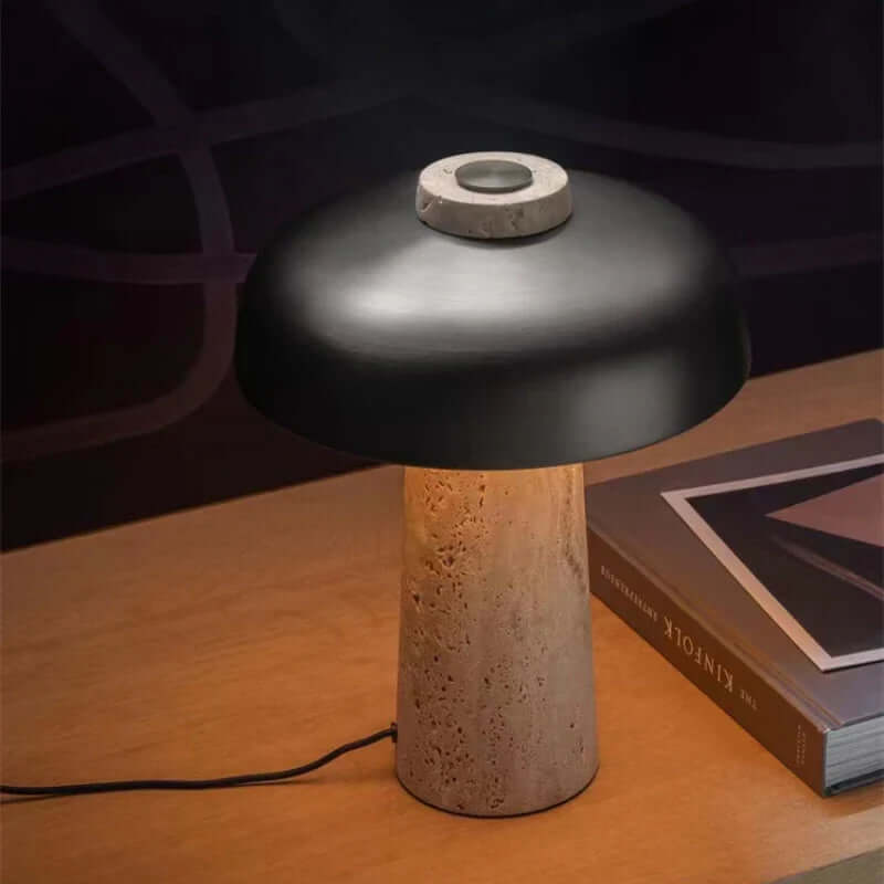 Natural Travertine Table Lamp: Nordic Wabi Sabi Decor