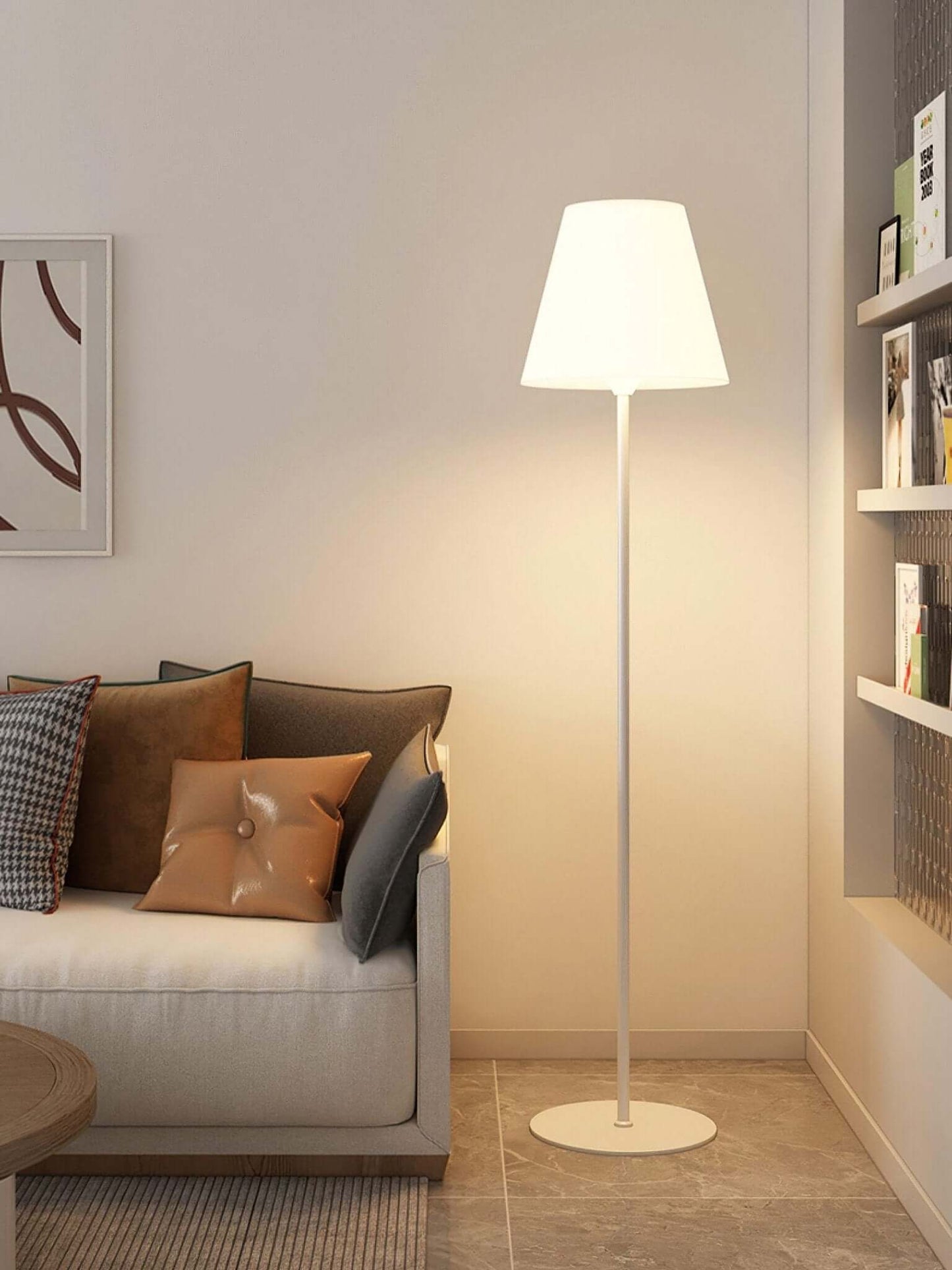 Modern Ward Floor Lamp - Black & White - Metal & Acrylic - Living Room Decor
