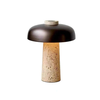 Natural Travertine Table Lamp: Nordic Wabi Sabi Decor
