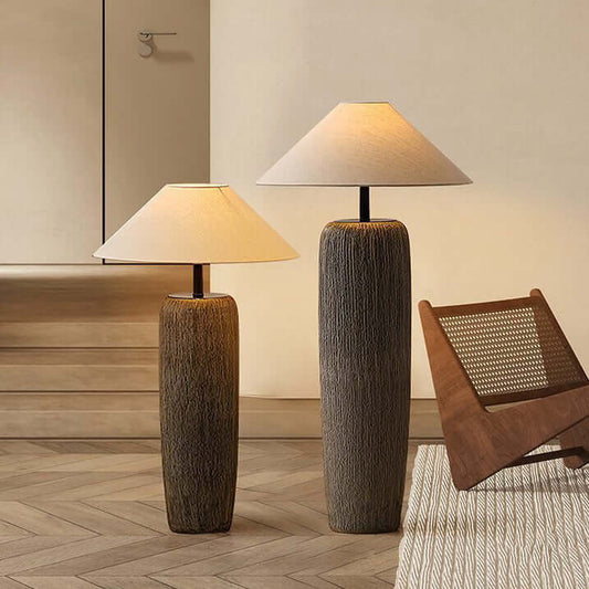 Rustic Weathered Wood Floor Lamp for Living Room | Vintage Farmhouse Style
