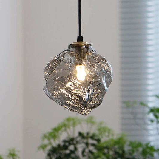 Modern Copper Glass Pendant Light Fixture - Elegant Hanging Lamp for Home Decor