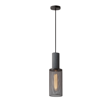 Industrial Style Pendant Light - Concrete and Iron Hanging Ceiling Lamp Fixture